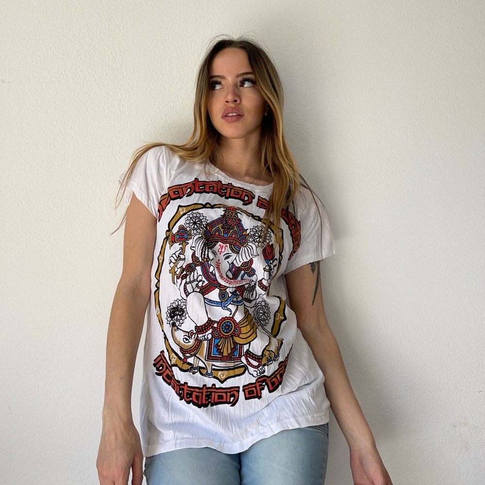 Ganesha Graphic Tee Boho Festival Vibes